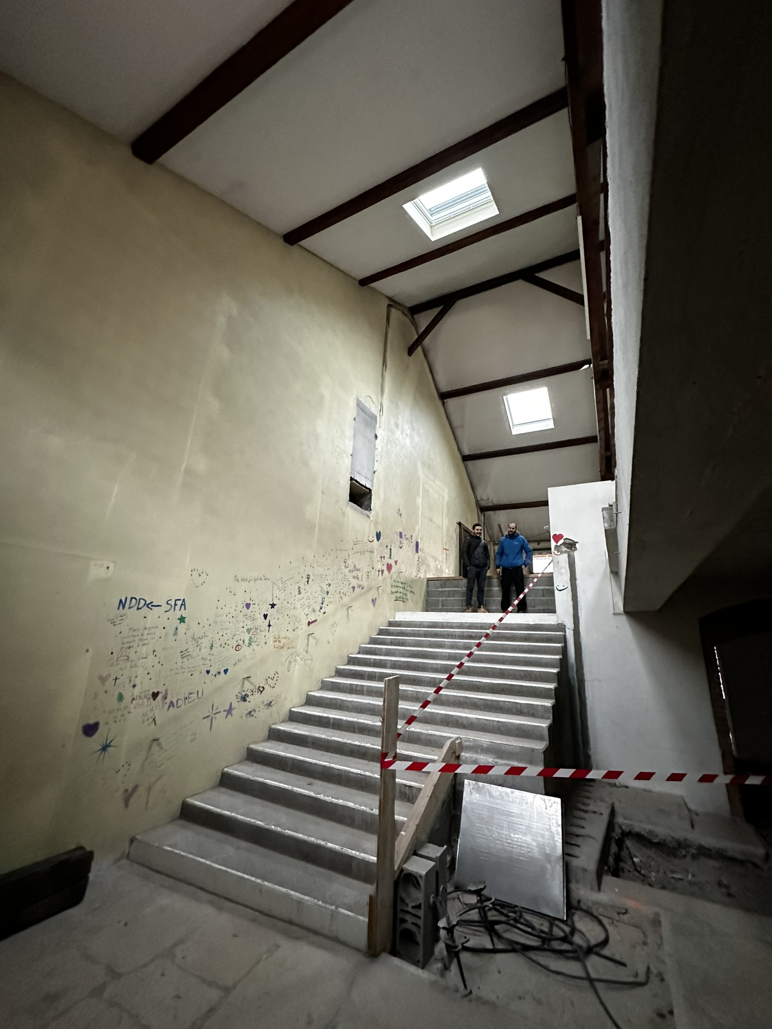 Vue du volume autour de l’escalier existant.