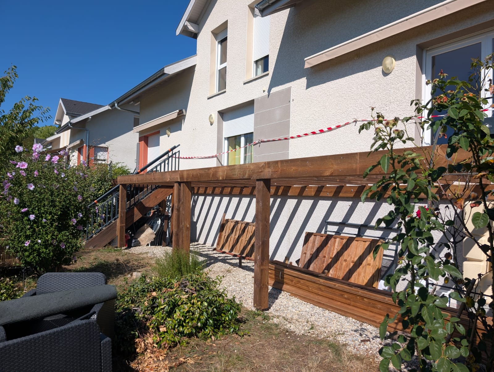 Terrasse bois — pendant les travaux, vue 1.