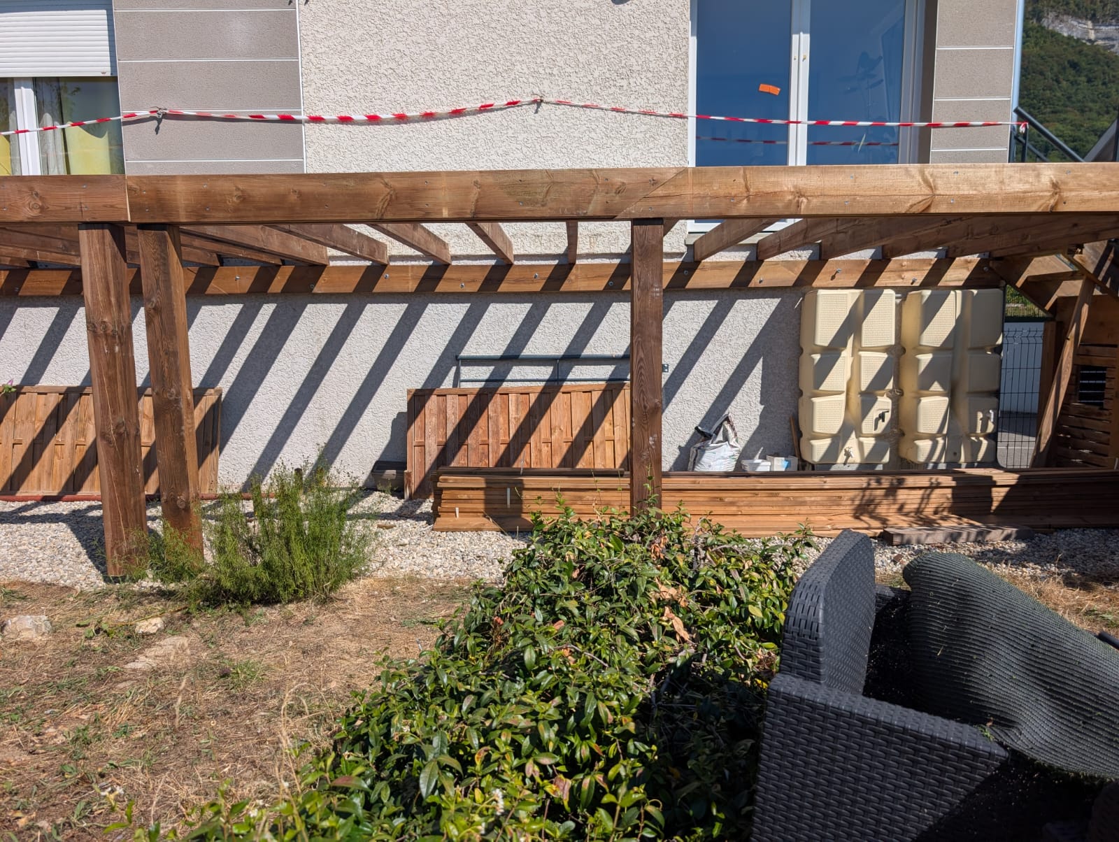 Terrasse bois — pendant les travaux, vue 2.
