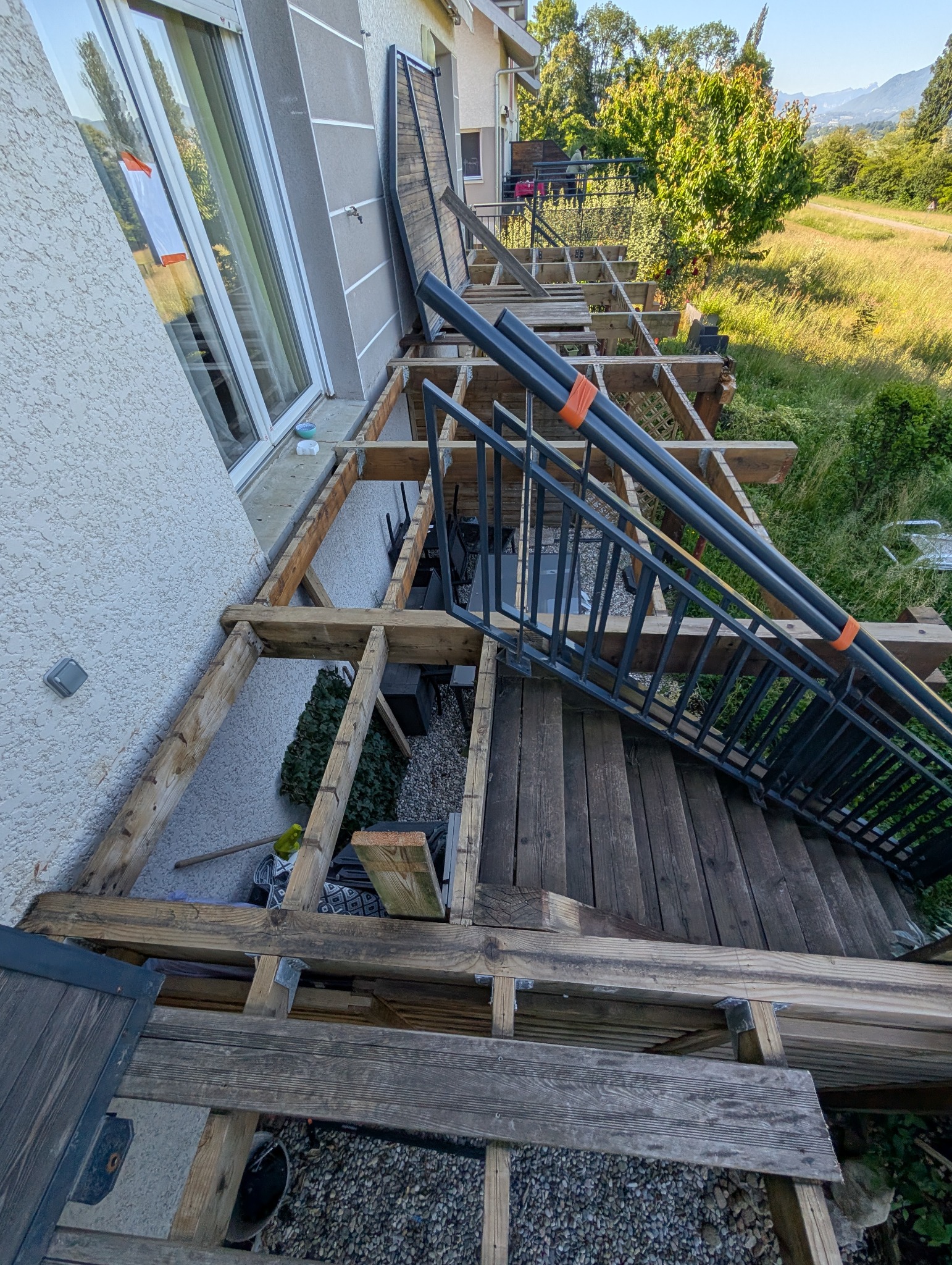 Terrasse bois — pendant les travaux, vue 4.